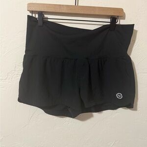 Roxy Black Athletic Fold-Over Waist Shorts
